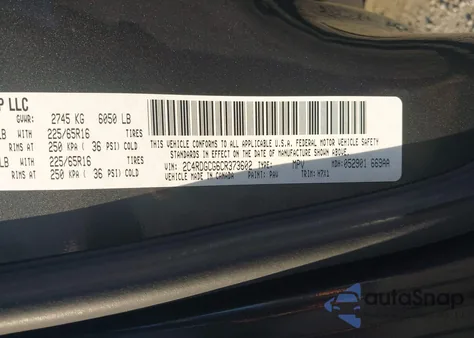 2012 Dodge Grand Caravan z USA, uszkodzony, nr VIN 2C4RDGCG6CR373602